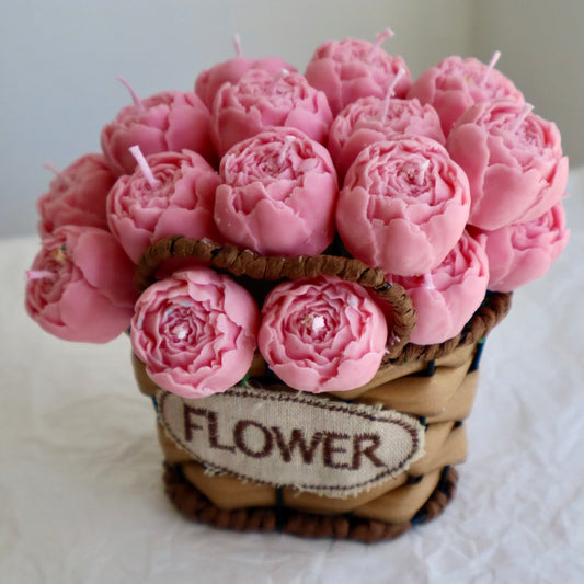 Ramo de velas para cumpleaños «Peonías rosadas»