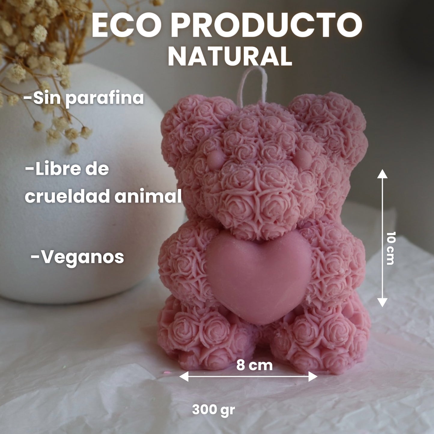 Kit de ragalo “Oso con flor y corazón “