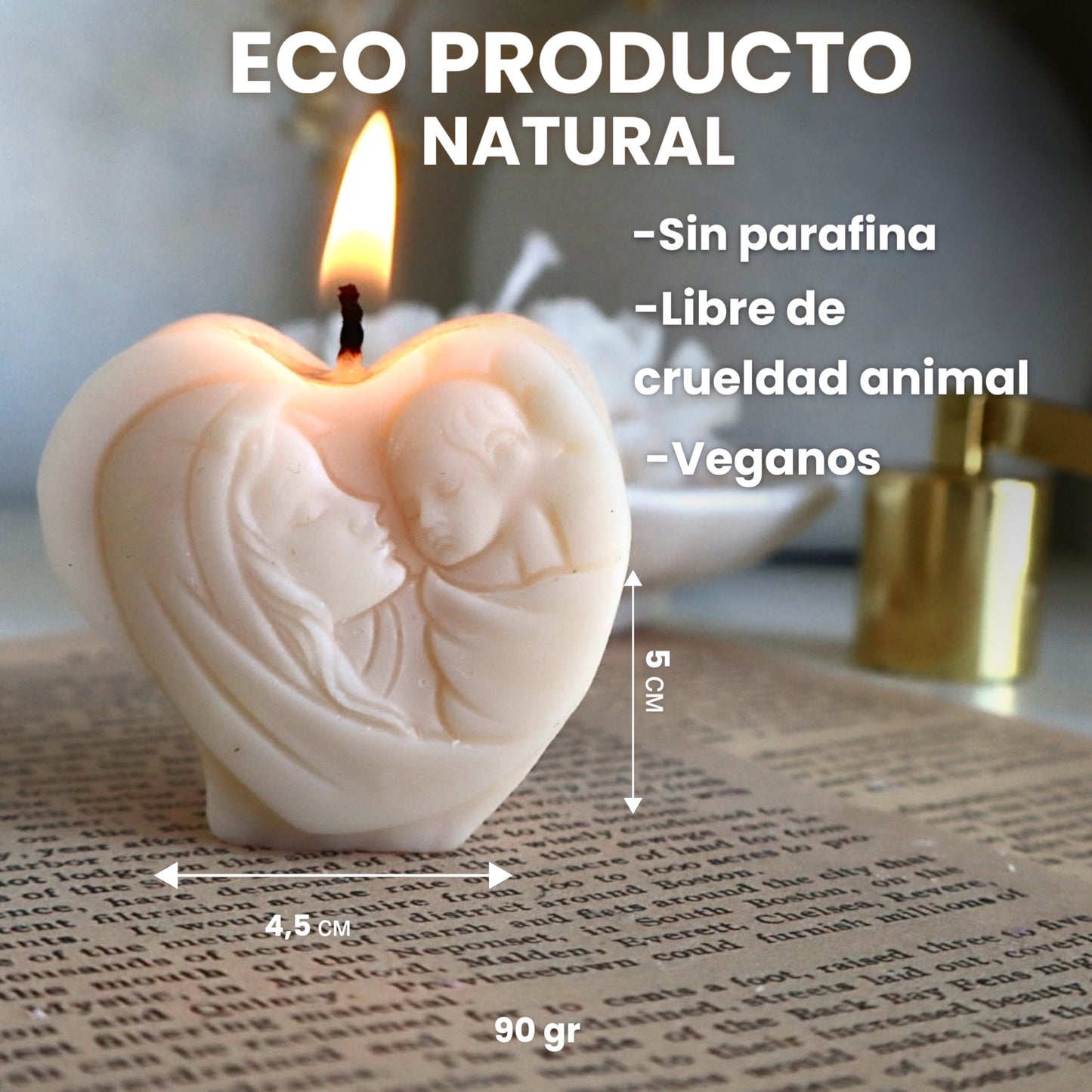 Vela decorativa “Corazón de mamá”