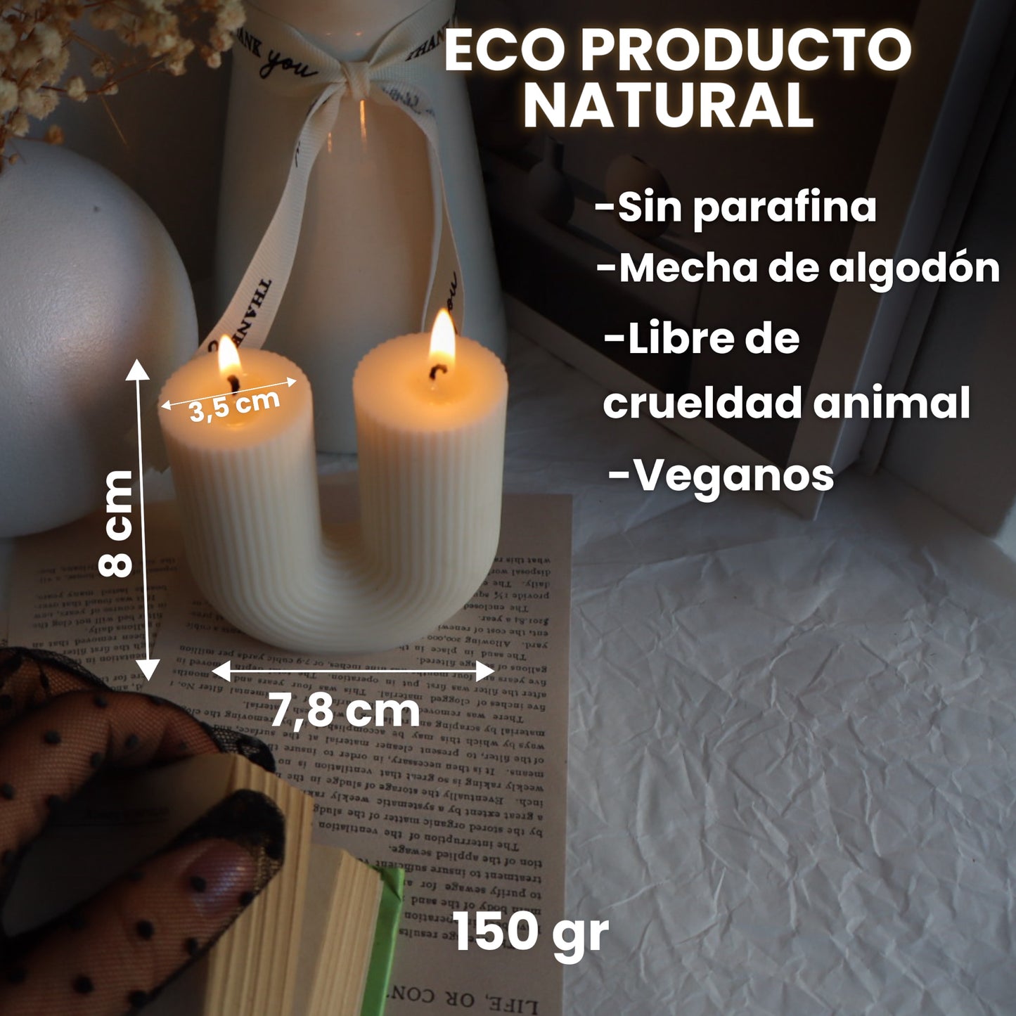 Vela decorativa “U”