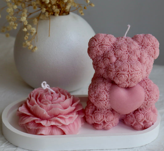Kit de ragalo “Oso con flor y corazón “