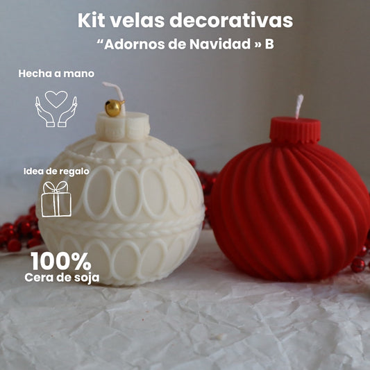 Kit velas decorativas “Adornos de Navidad” B