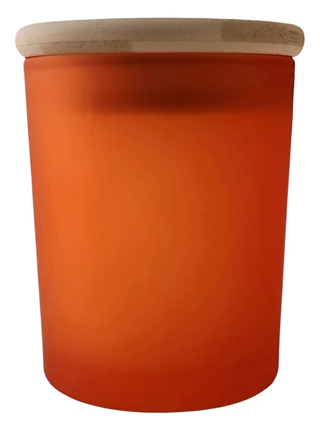 «Vela aromática en frasco color naranjo con tapa de madera» 100 ml