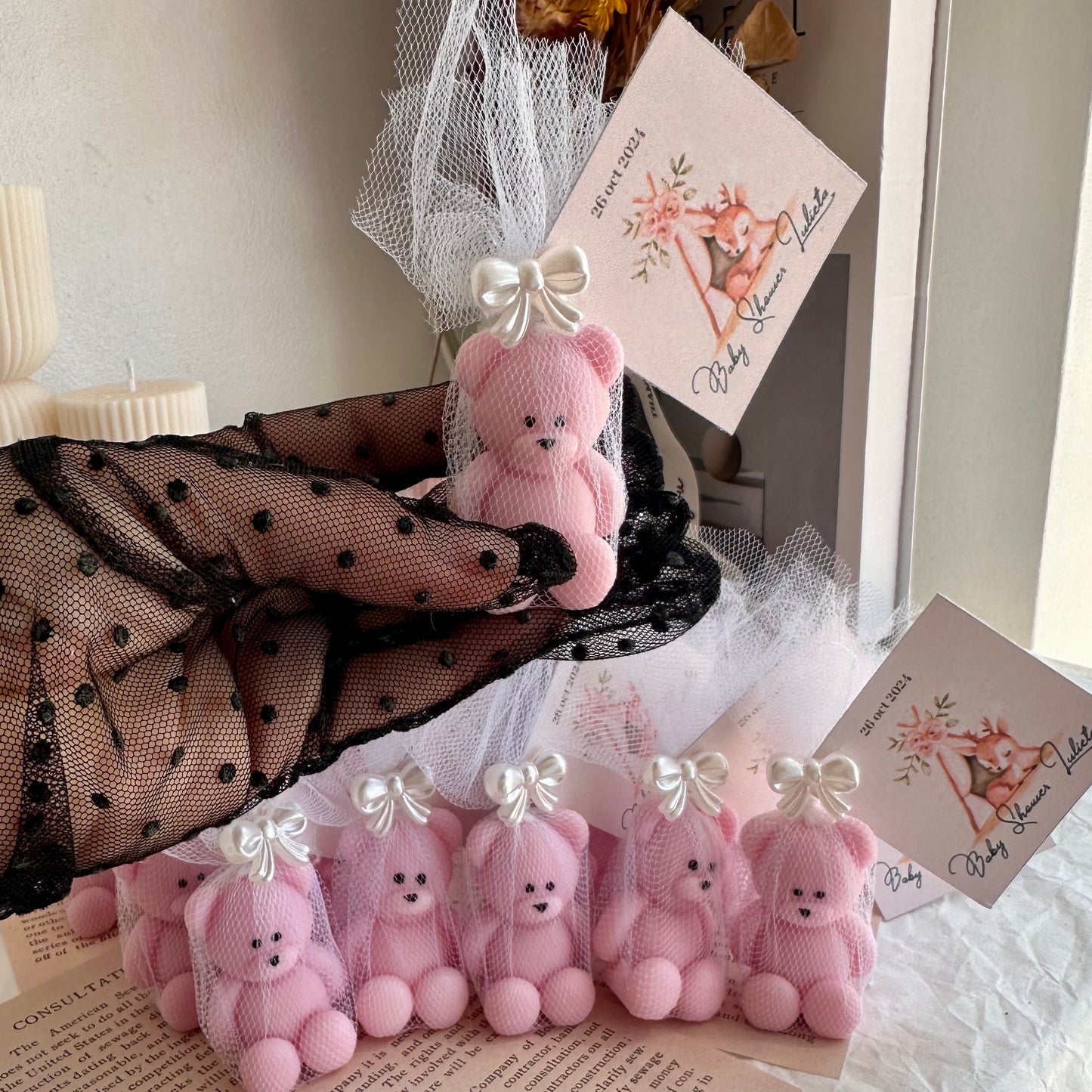 Mini velitas  ositos para los invitados