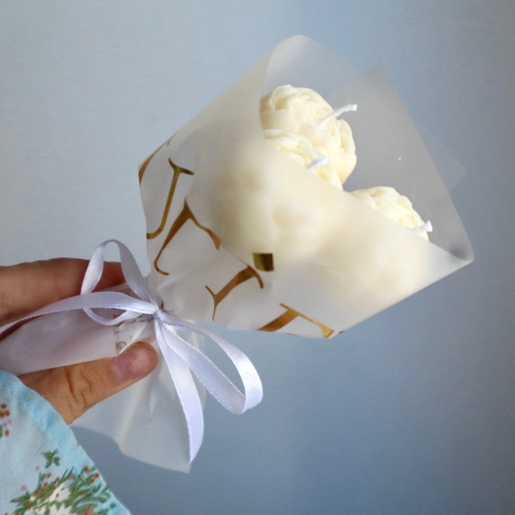 Mini ramitos de tres peonías aromáticas