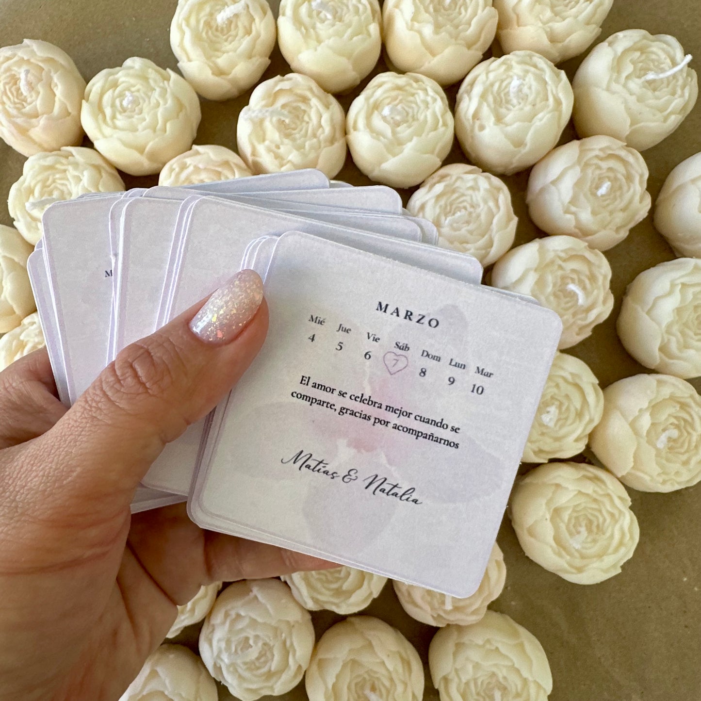 Velas En Forma De Peonía,  Regalo Matrimonio Baby Shower