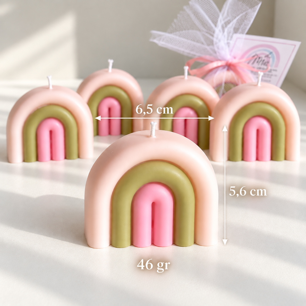 Vela Arcoíris – Recuerdo para Baby Shower, Cumpleaños y Eventos Especiales