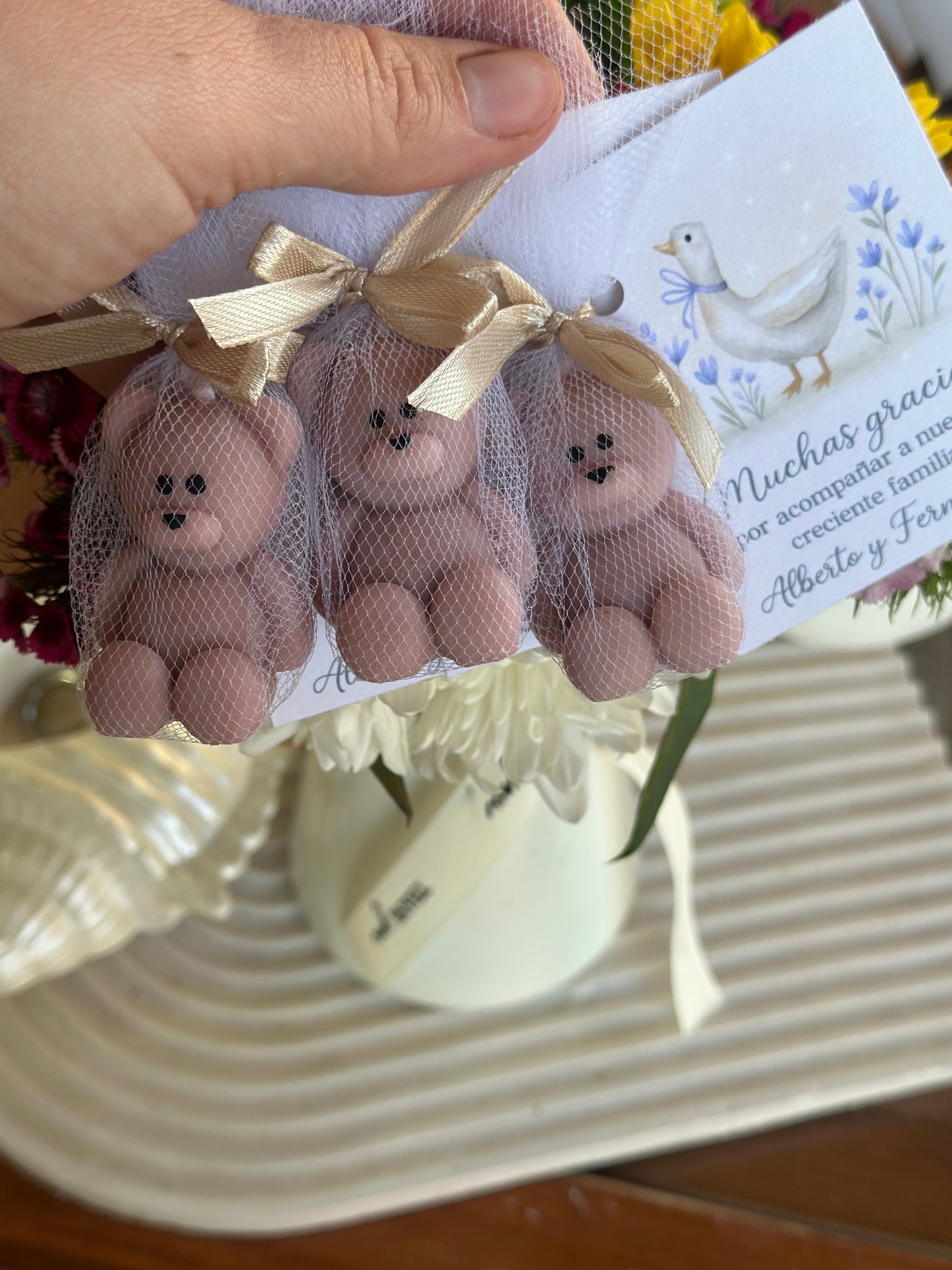 Pack 10 uds Ositos para baby shower, recuerdos
