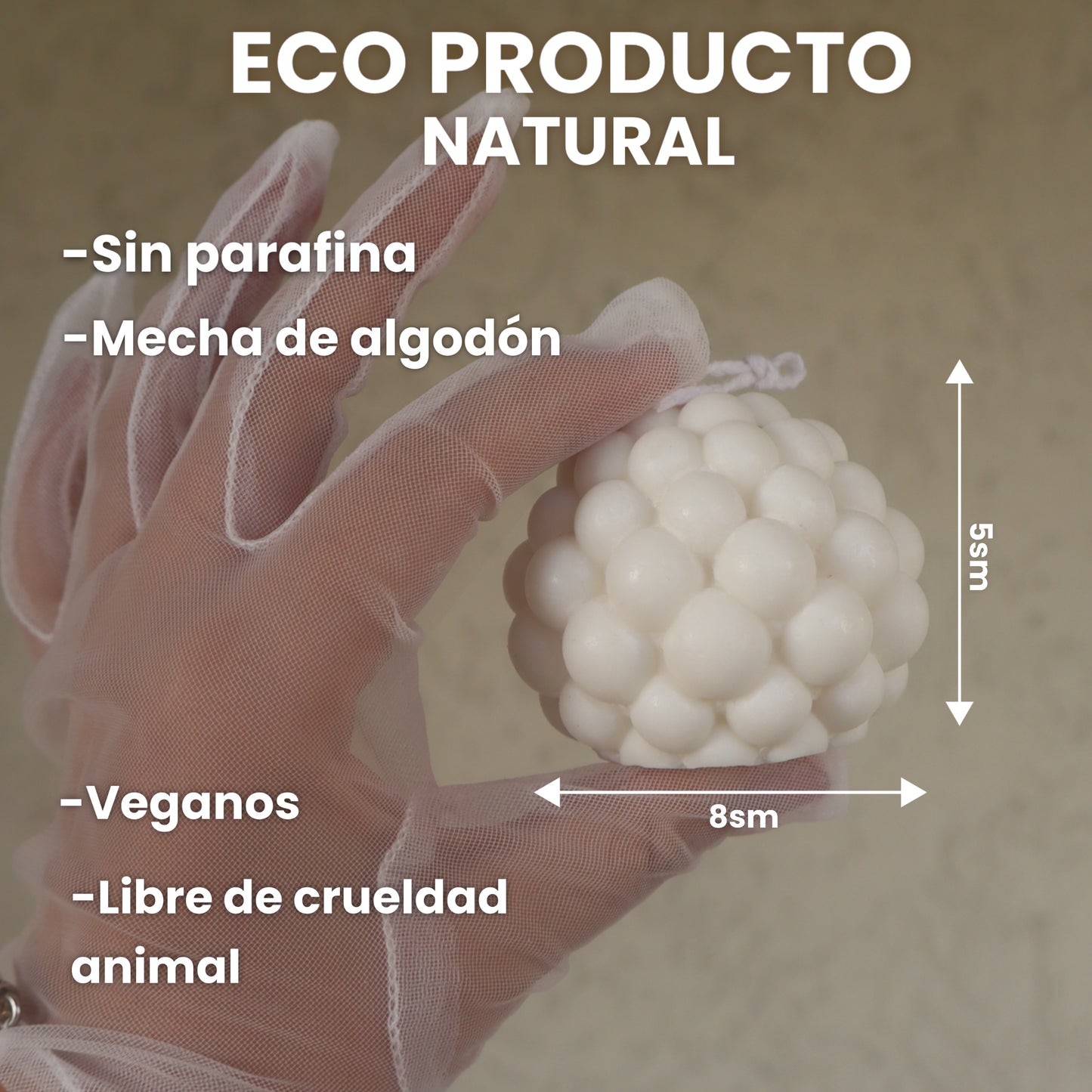 Vela “Bubbles” forma de bola